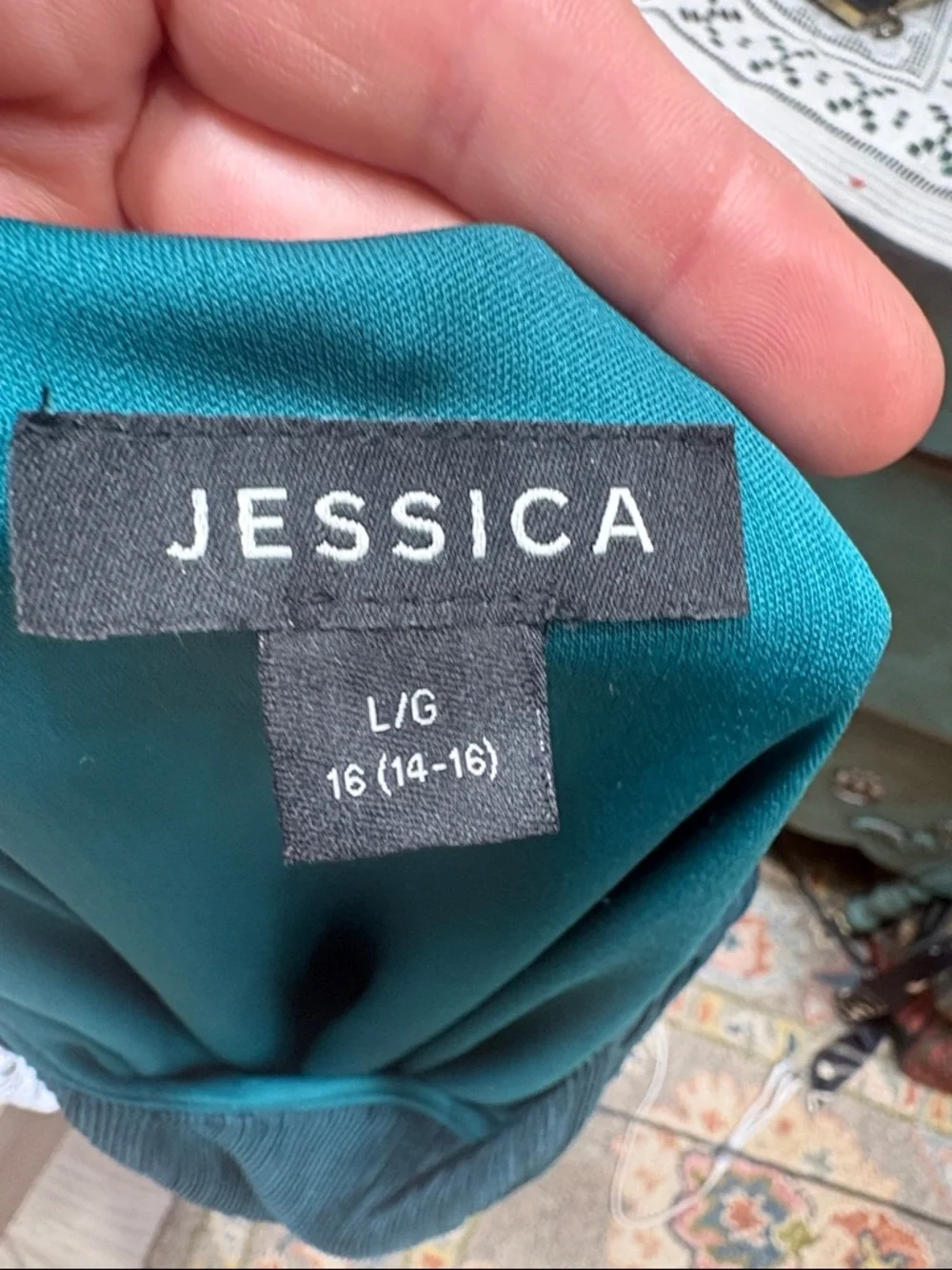 Jessica Pleated Asymmetrical Tunic Top – Teal | Size L (16) - Picture 10 of 10